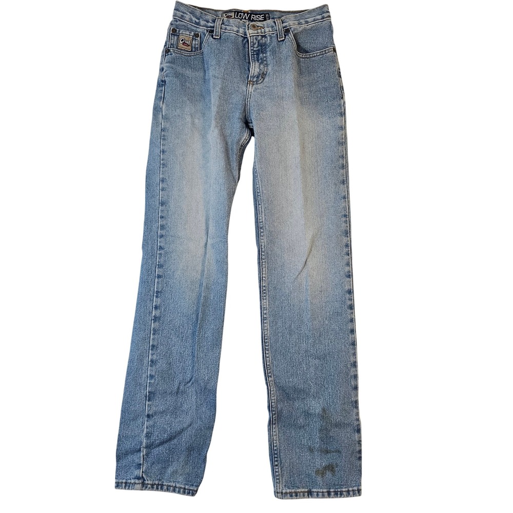 Cruel Girl Low Rise Slim Fit Jeans Light Wash Straight Leg Denim Blue Womens